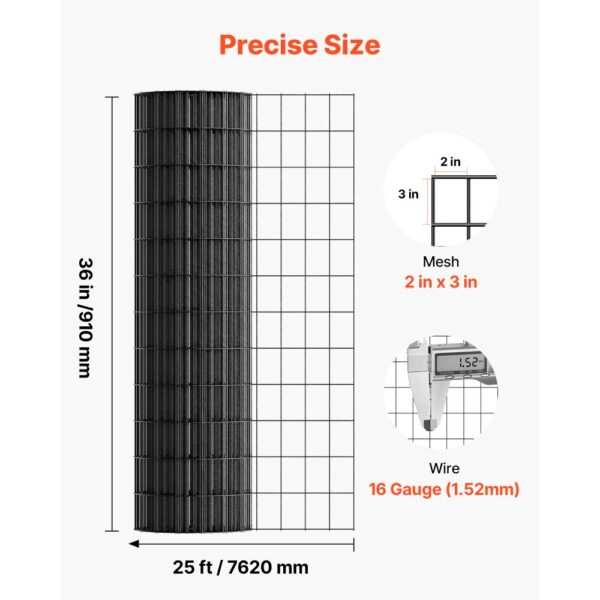 VEVOR Weidezaun, 91 cm x 7,62 m, Maschenweite 5,08 x 7,62 cm, φ1,52 mm verzinkter Stahldrahtzaun für Hühner – Bild 3 VEVOR Weidezaun, 91 cm x 7,62 m, Maschenweite 5,08 x 7,62 cm, φ1,52 mm verzinkter Stahldrahtzaun für Hühner – Bild 3
