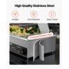 VEVOR kommerzieller Speisenwärmer mit Glasabdeckung & 3 Behälter (1/2-Größe) 1,5 kW Buffetwärmer Edelstahl – Bild 5