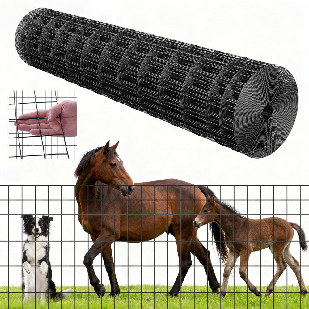 VEVOR Gartenzaun, 122 cm x 15,2 m, Maschenweite 5,08x10,16 cm, φ2,25 mm