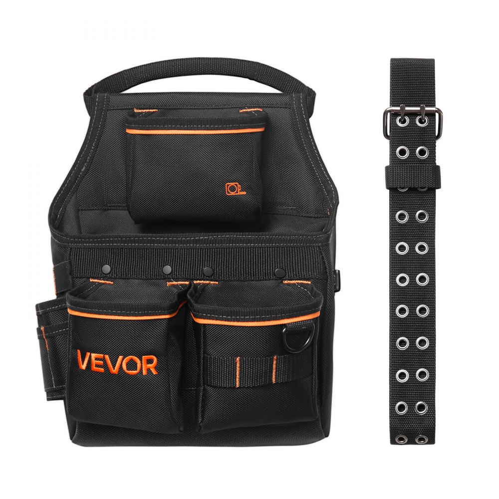 VEVOR Werkzeuggürtel, 14 Taschen, Arbeitsgürtel für Elektriker, verstellbar von 830–1270 mm