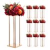 VEVOR Hochzeitsblumenständer 200x200x600 mm, 10 Stk. Blumenhocker mit Metallablage & zylindrischen Beinen