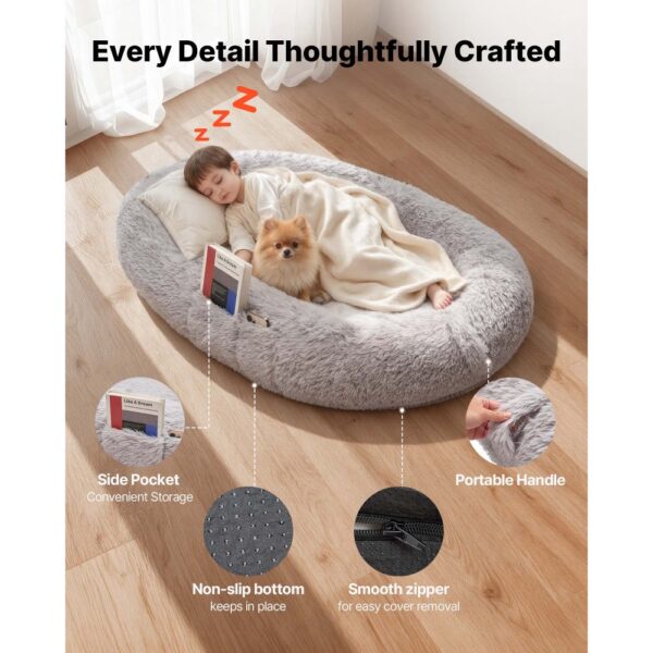 VEVOR Hundebett für Menschen & Hunde, 132x86x24 cm, Memory-Schaum-Hundebett in Menschengröße – Bild 4