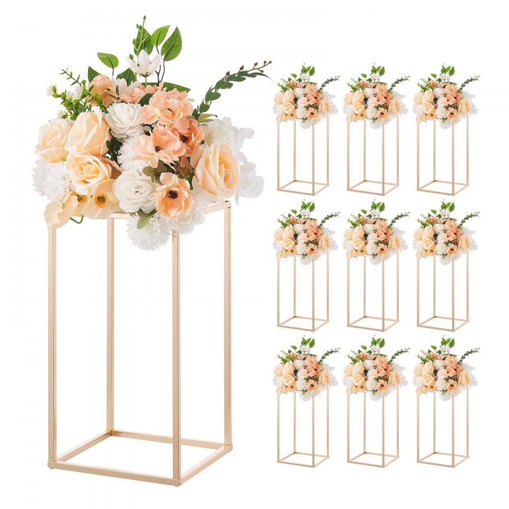 VEVOR Hochzeitsblumenständer 220x220x400mm, 10er-Pack Blumenhocker, Blumenständer mit Acrylablage