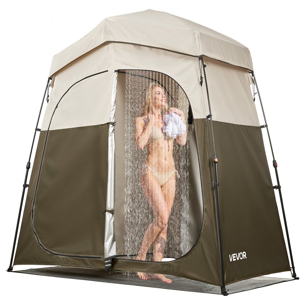 VEVOR Duschzelt Toilettenzelt (2140x1120x213 cm) mit Sichtschutz & 2 Räumen