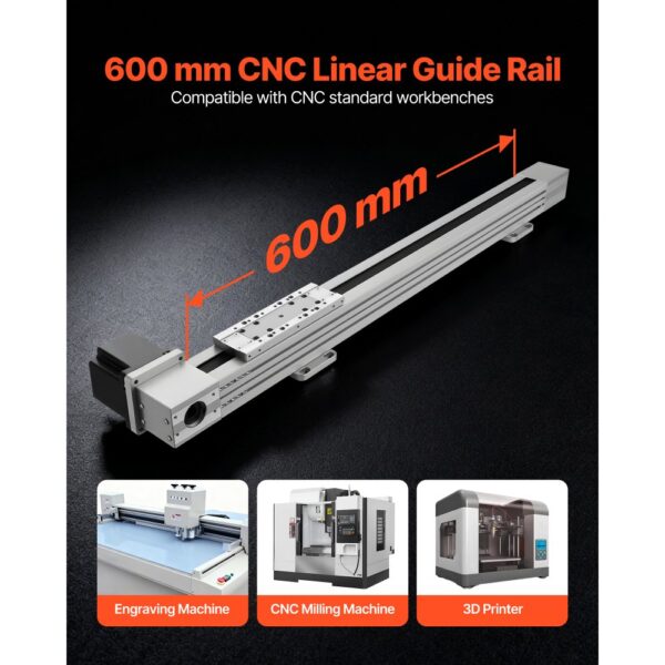 VEVOR Linearführung, CNC-Linearbewegungs-Aktor mit Nema34-Schrittmotor, 600 mm Hub – Bild 2