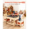 VEVOR Kindertisch mit 2 Stühlen & Stoffaufbewahrungsbox unter den Stühlen, Kindersitzgruppe Kindertagesstätte – Bild 2