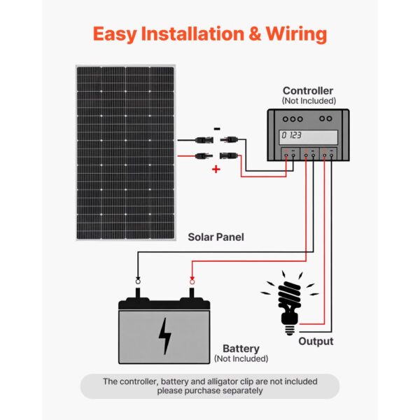 VEVOR Monokristalline Solarmodule 200 W, Solarpanel mit MC4-Ausgangsleistung & Aluminiumrahmen, Boote – Bild 3