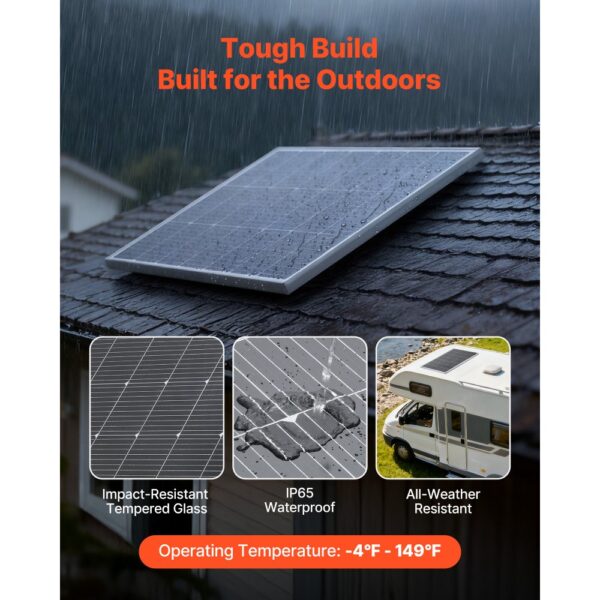 VEVOR Monokristalline Solarmodule 200 W, Solarpanel mit MC4-Ausgangsleistung & Aluminiumrahmen, Boote – Bild 5
