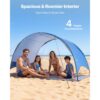 VEVOR Strandmuschel Sonnenschutz für 4 Personen, UPF 50+ Schutz, Sonnenzelt – Bild 3