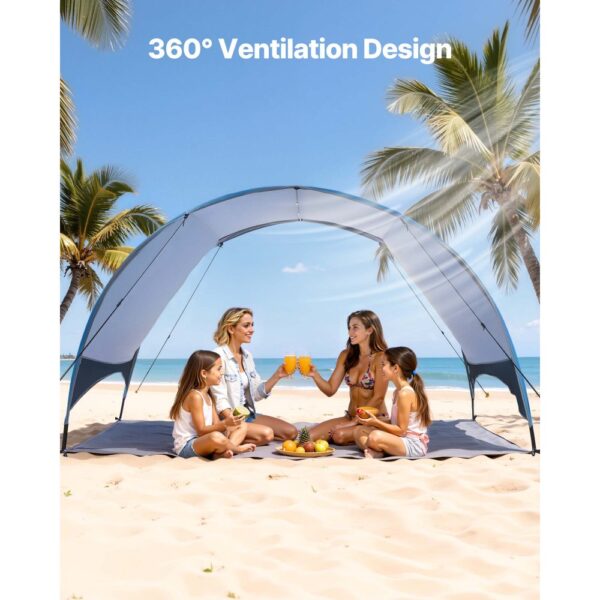 VEVOR Strandmuschel Sonnenschutz für 4 Personen, UPF 50+ Schutz, Sonnenzelt – Bild 4