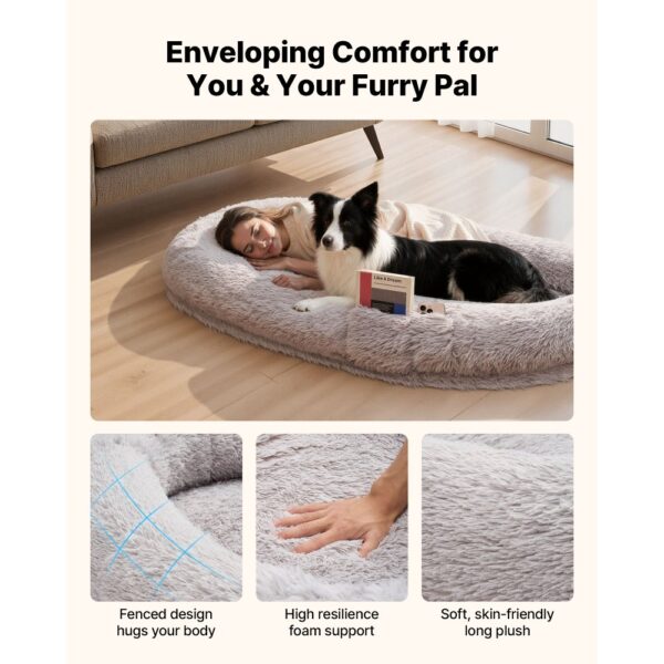VEVOR Hundebett für Menschen, 1710x1000x240 mm, Memory-Schaum-Hundebett in Menschengröße – Bild 3