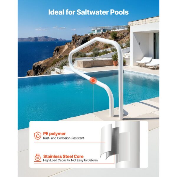VEVOR Schwimmbad Handlauf, 1220x48x813 mm, 100 kg Tragfähigkeit, Pool Haltegriff aus Edelstahl – Bild 3 VEVOR Schwimmbad Handlauf, 1220x48x813 mm, 100 kg Tragfähigkeit, Pool Haltegriff aus Edelstahl – Bild 3