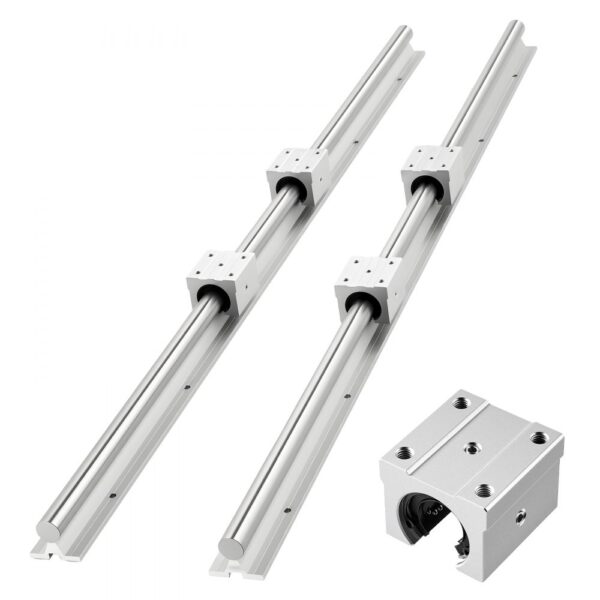 VEVOR Linearführungen SBR25, 2er-Pack 1200 mm Linearschienen & 4 Stk. Gleitlblöcke, Fräs- & Bohrmaschinen usw.