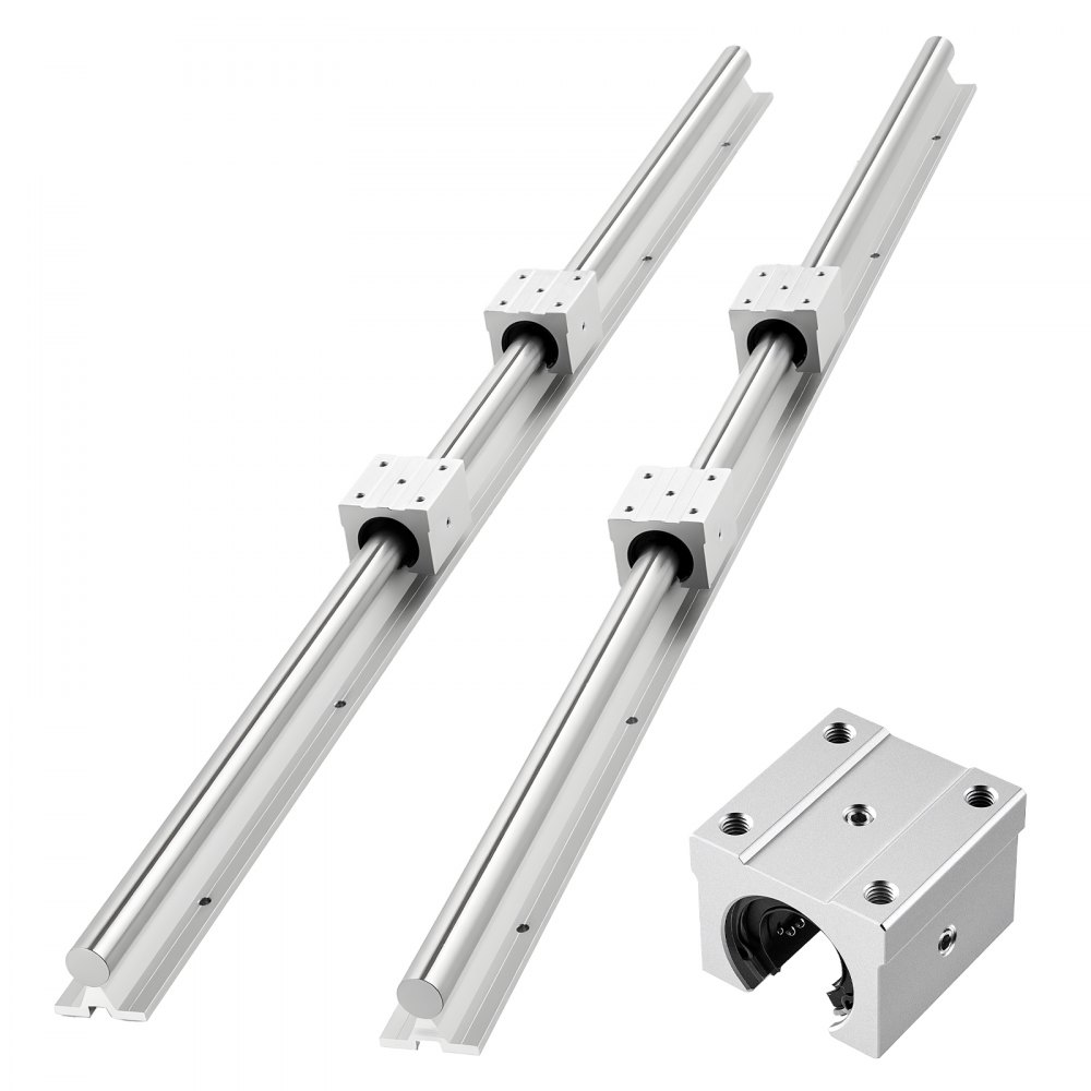 VEVOR Linearführungen SBR25, 2er-Pack 1200 mm Linearschienen & 4 Stk. Gleitlblöcke, Fräs- & Bohrmaschinen usw.