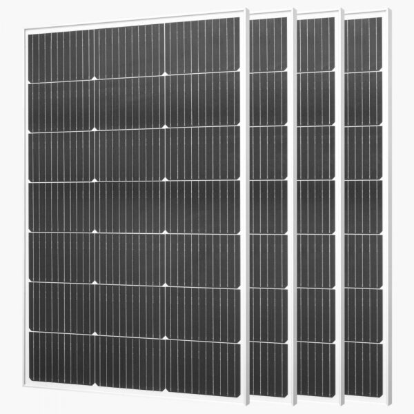 VEVOR Monokristalline Solarmodule 100-W 4er-Pack, PV-Modul mit MC4-Ausgangsleistung & Aluminiumrahmen, Boot