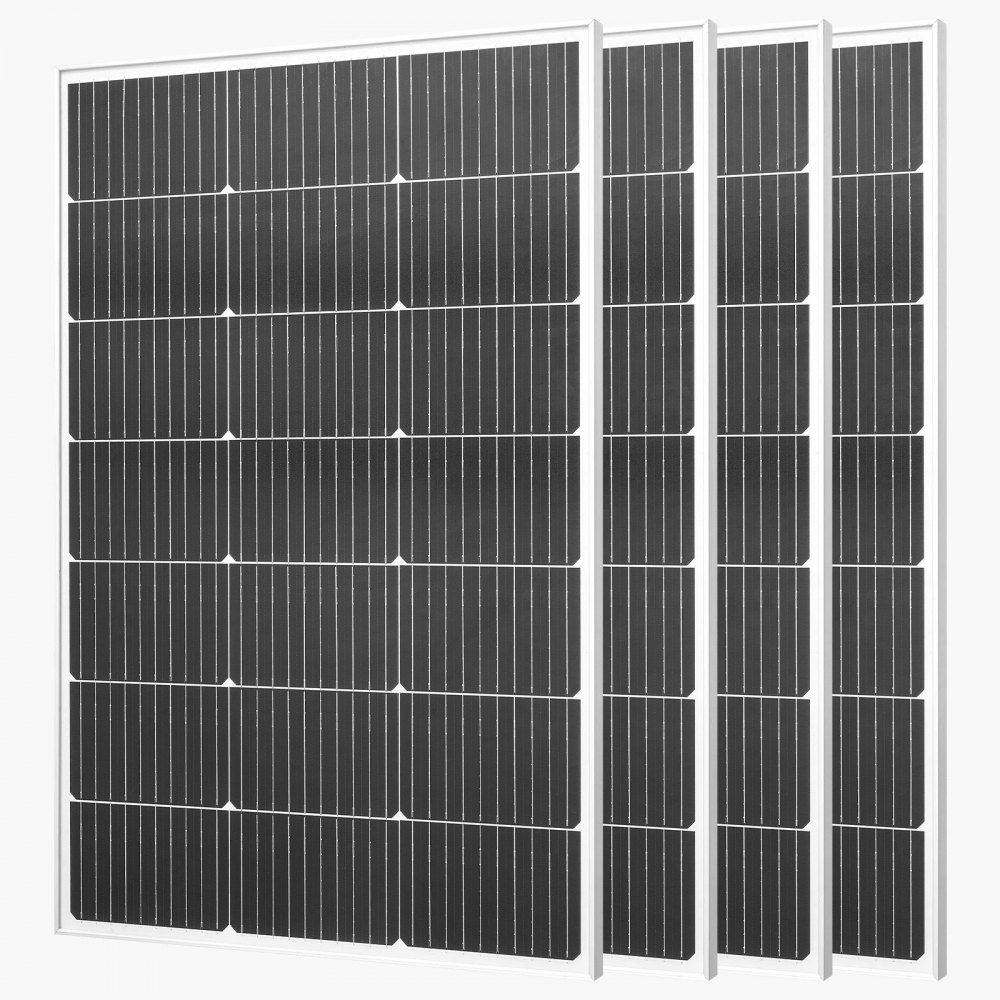 VEVOR Monokristalline Solarmodule 100-W 4er-Pack, PV-Modul mit MC4-Ausgangsleistung & Aluminiumrahmen, Boot