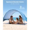 VEVOR Strandmuschel Sonnenschutz für 3 Personen, UPF 50+ Schutz, Sonnenzelt – Bild 3