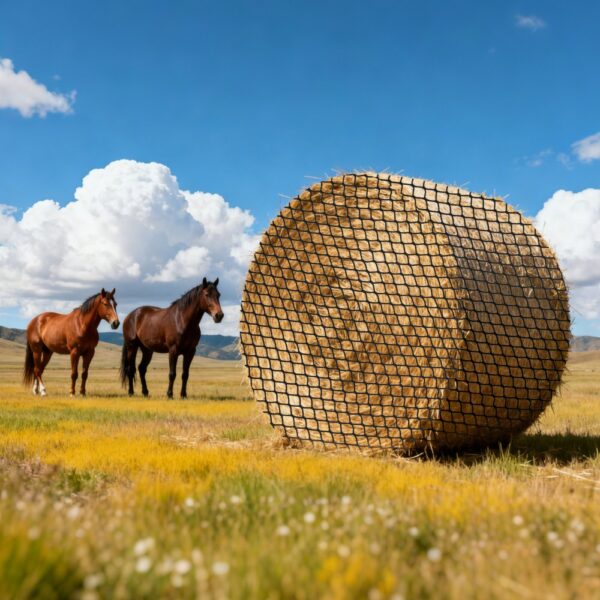 VEVOR Rundballen-Heunetz, 1,5x1,5x1,5 m, Maschenweite 38,1x38,1 mm, knotenloses Design