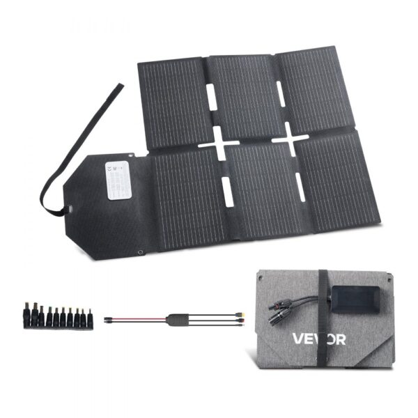 VEVOR Faltbares Solarpanel 60 W, 16BB N-Typ monokristallines Solarmodul mit 24 % Wirkungsgrad, Typ-C