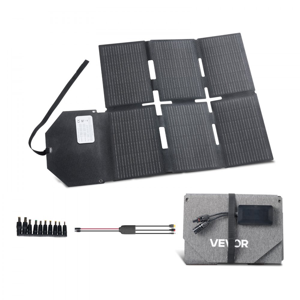 VEVOR Faltbares Solarpanel 60 W, 16BB N-Typ monokristallines Solarmodul mit 24 % Wirkungsgrad, Typ-C