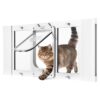 VEVOR Katzenklappe Katzentür Anpassbar an Fensterbreiten (787-914 mm), Weiß