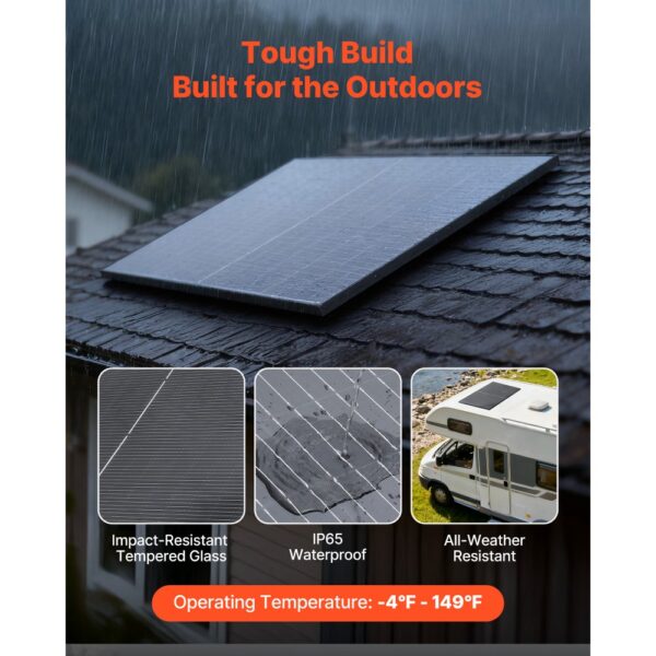 VEVOR Monokristalline Solarmodule 400 W, 2er-Pack, PV-Modul mit MC4-Ausgangsleistung & Aluminiumrahmen – Bild 5 VEVOR Monokristalline Solarmodule 400 W, 2er-Pack, PV-Modul mit MC4-Ausgangsleistung & Aluminiumrahmen – Bild 5