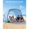 VEVOR Strandmuschel Sonnenschutz für 6 Personen, UPF 50+ Schutz, Sonnenzelt – Bild 3