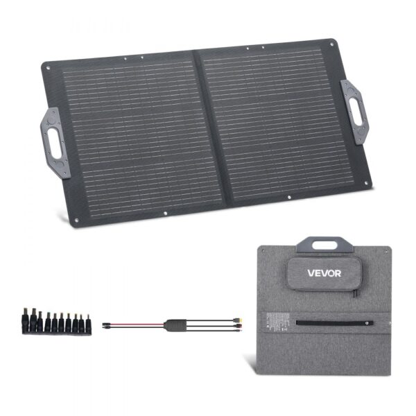 VEVOR Faltbares Solarpanel 100 W, Tragbares Solarladegerät 24% Hocheffizienz, IP65 VEVOR Faltbares Solarpanel 100 W, Tragbares Solarladegerät 24% Hocheffizienz, IP65