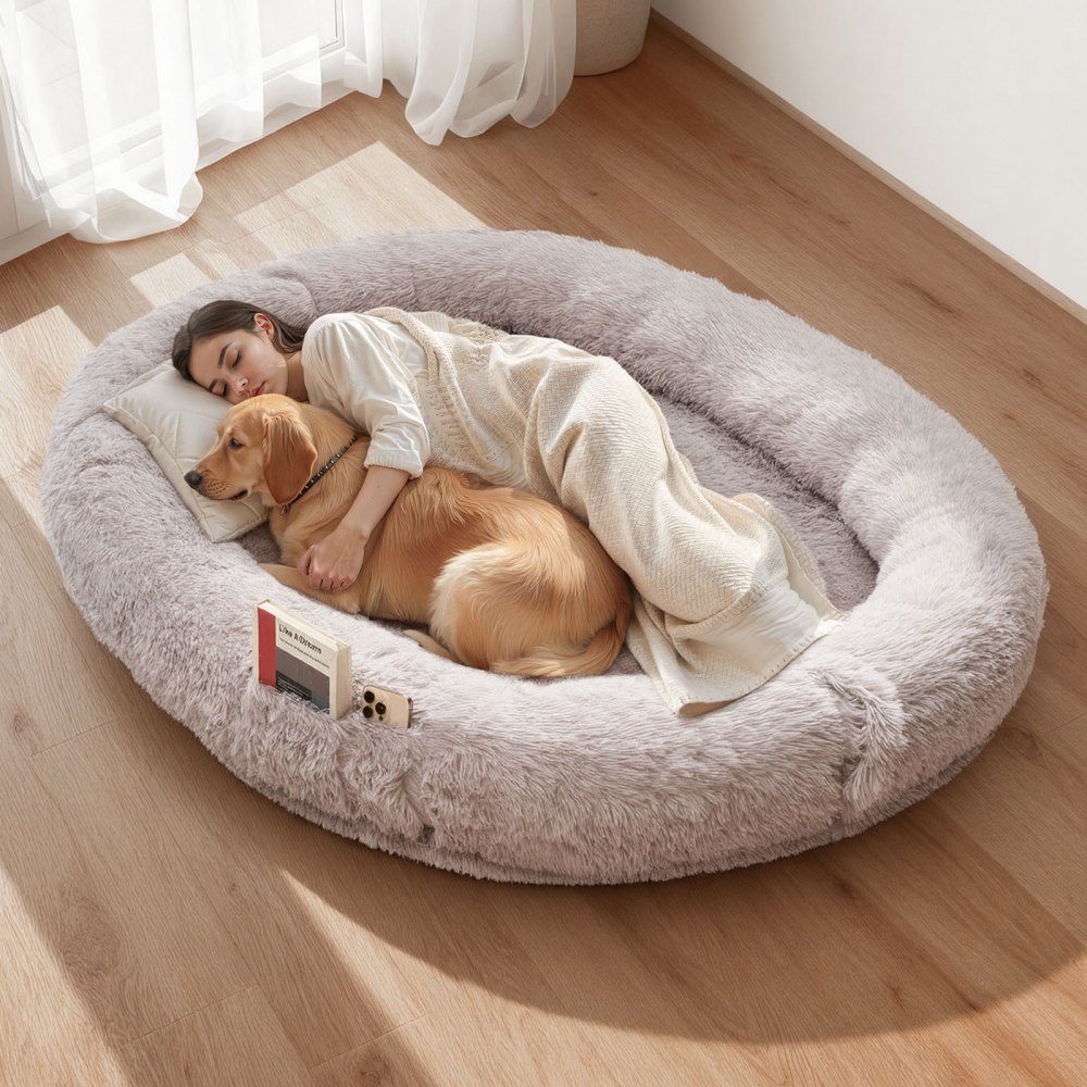 VEVOR Hundebett für Menschen & Hunde, 176x122x24 cm, Memory-Schaum-Hundebett in Menschengröße