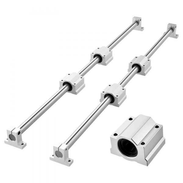 VEVOR Linearführungen SFC25, 2er-Pack 1000 mm Linearschienen & 4 Stk. Gleitblöcke, Dreh- & Fräsmaschinen