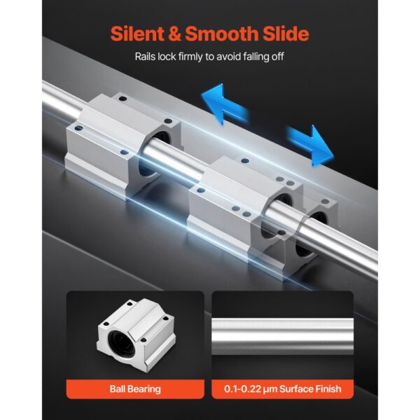 VEVOR Linearführungen SFC25, 2er-Pack 1000 mm Linearschienen & 4 Stk. Gleitblöcke, Dreh- & Fräsmaschinen – Bild 4