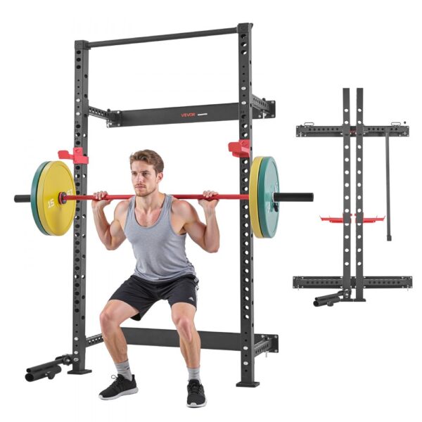 VEVOR Power Cage Klappbar 454 kg Belastbar, Wandmontiertes Power Rack