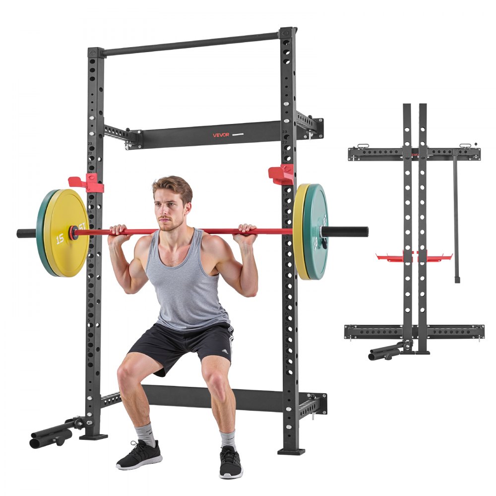 VEVOR Power Cage Klappbar 454 kg Belastbar, Wandmontiertes Power Rack