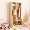 VEVOR Offener Kinderkleiderschrank aus Sperrholz, Kindergarderobe mit 4 Haken & 6 Fächern (2 Groß + 4 Klein) VEVOR Offener Kinderkleiderschrank aus Sperrholz, Kindergarderobe mit 4 Haken & 6 Fächern (2 Groß + 4 Klein)