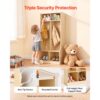VEVOR Offener Kinderkleiderschrank aus Sperrholz, Kindergarderobe mit 4 Haken & 6 Fächern (2 Groß + 4 Klein) – Bild 5 VEVOR Offener Kinderkleiderschrank aus Sperrholz, Kindergarderobe mit 4 Haken & 6 Fächern (2 Groß + 4 Klein) – Bild 5