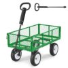 VEVOR Bollerwagen 408,2 kg Tragkraft, Gartenwagen mit PU-Reifen, Stahl-Transportwagen mit Verstellbarem Griff