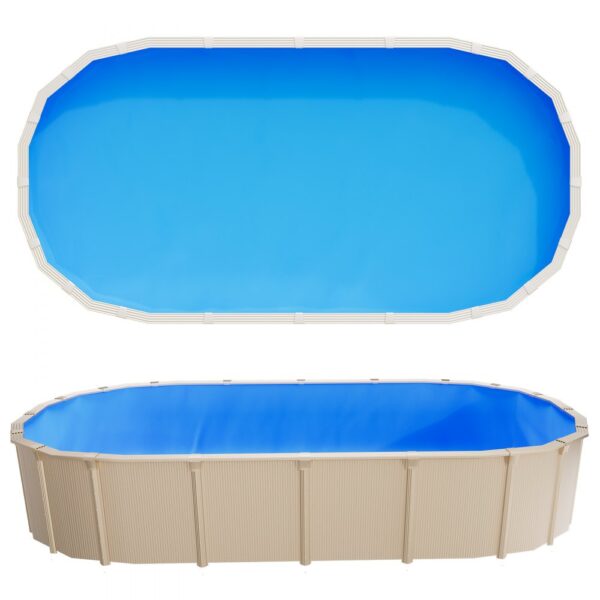 VEVOR Poolinnenfolie, 3,75x7,32 m Poolfolie für 120 cm Wandhöhe, Innenhülle 0,4 mm Stärke