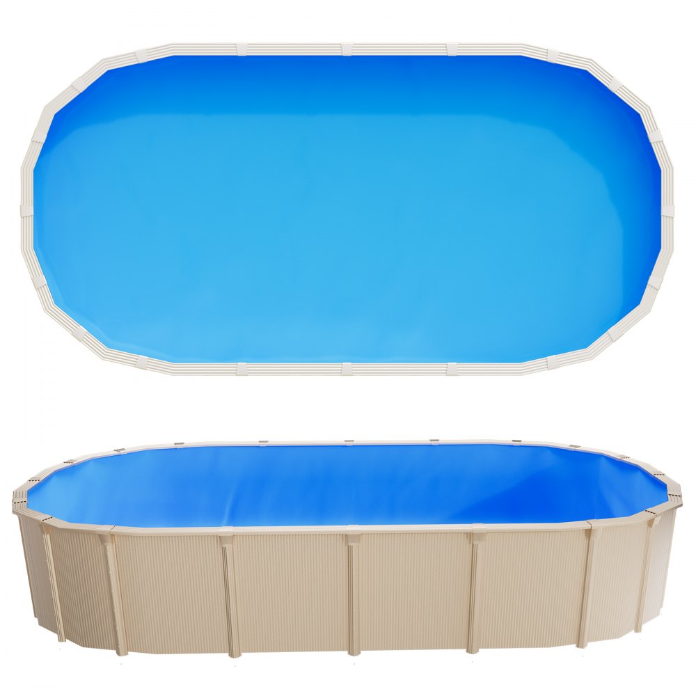 VEVOR Poolinnenfolie, 3,75x7,32 m Poolfolie für 120 cm Wandhöhe, Innenhülle 0,4 mm Stärke