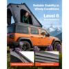 VEVOR Autodachzelt Hartschalen für 2-3 Personen, Wasserfest & Windicht, 2535 x 1320 x 1520 mm (Aufgeklappt) – Bild 3