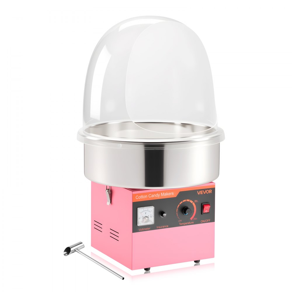 VEVOR Elektrische Zuckerwattemaschine 1000 W, Zuckerwattenmacher mit Deckel & Edelstahlschüssel & Zuckerlöffel