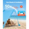 VEVOR Strandzelt mit Sonnenschutz (UPF 50+) 2,3 x 2,3 x 2 m Grundfläche – Bild 3 VEVOR Strandzelt mit Sonnenschutz (UPF 50+) 2,3 x 2,3 x 2 m Grundfläche – Bild 3