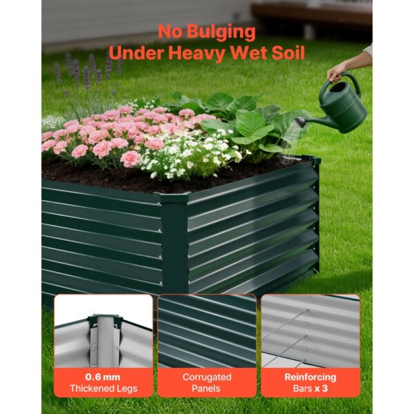 VEVOR Hochbeet Metall 203x102x46 cm, Rechteckiges Gartenbeet, Pflanzkasten-Set für den Außenbereich – Bild 3