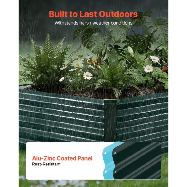 VEVOR Hochbeet Metall 203x102x46 cm, Rechteckiges Gartenbeet, Pflanzkasten-Set für den Außenbereich – Bild 5