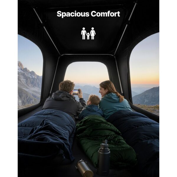 VEVOR Autodachzelt Hartschalen für 2-3 Personen, Wasserfest & Windicht, 256 x 222 x 152 cm (Aufgeklappt) – Bild 5