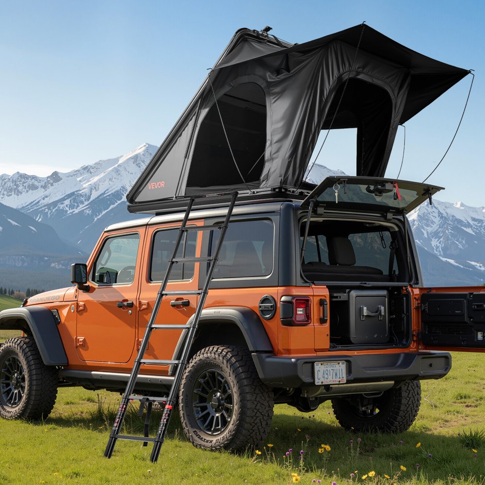 VEVOR Autodachzelt Hartschalen für 2-3 Personen, Wasserfest & Windicht, 256 x 222 x 152 cm (Aufgeklappt)