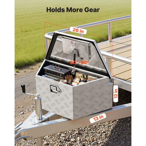 VEVOR Deichselbox Truckbox 1660 x 330 x 305 mm aus Aluminium, Silber – Bild 2