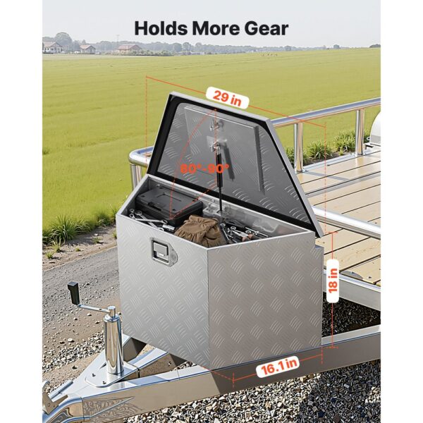 VEVOR Deichselbox Truckbox 737 x 410 x 457 mm aus Aluminium, Silber – Bild 2
