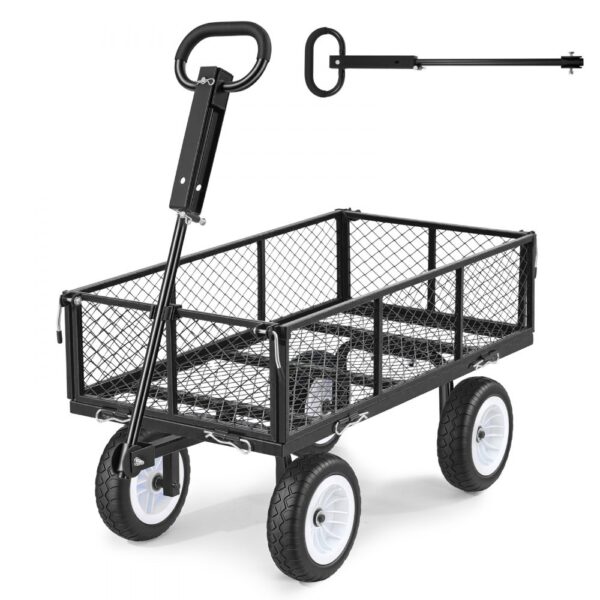VEVOR Bollerwagen 408,2 kg Tragkraft, Gartenwagen mit PU-Reifen, Transportwagen mit Verstellbarem Griff VEVOR Bollerwagen 408,2 kg Tragkraft, Gartenwagen mit PU-Reifen, Transportwagen mit Verstellbarem Griff