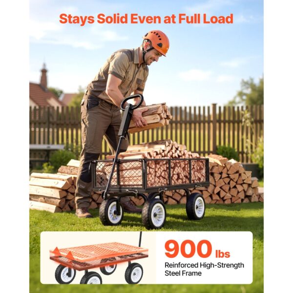 VEVOR Bollerwagen 408,2 kg Tragkraft, Gartenwagen mit PU-Reifen, Transportwagen mit Verstellbarem Griff – Bild 2 VEVOR Bollerwagen 408,2 kg Tragkraft, Gartenwagen mit PU-Reifen, Transportwagen mit Verstellbarem Griff – Bild 2