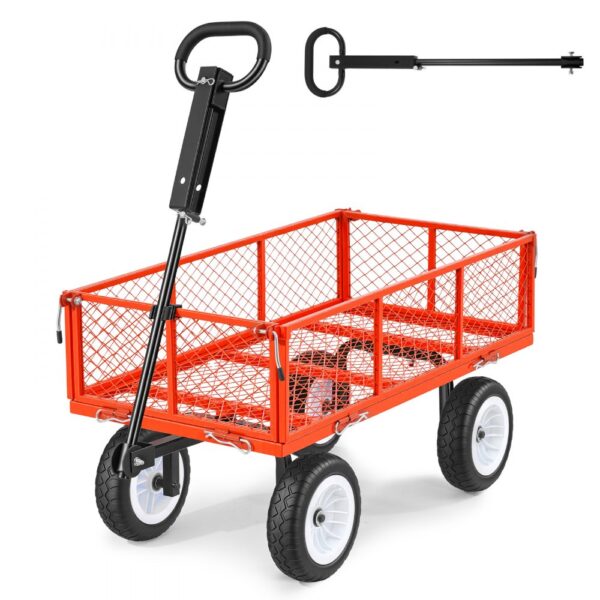 VEVOR Bollerwagen 408,2 kg Tragkraft, Gartenwagen mit PU-Reifen, Handwagen mit Verstellbarem Griff